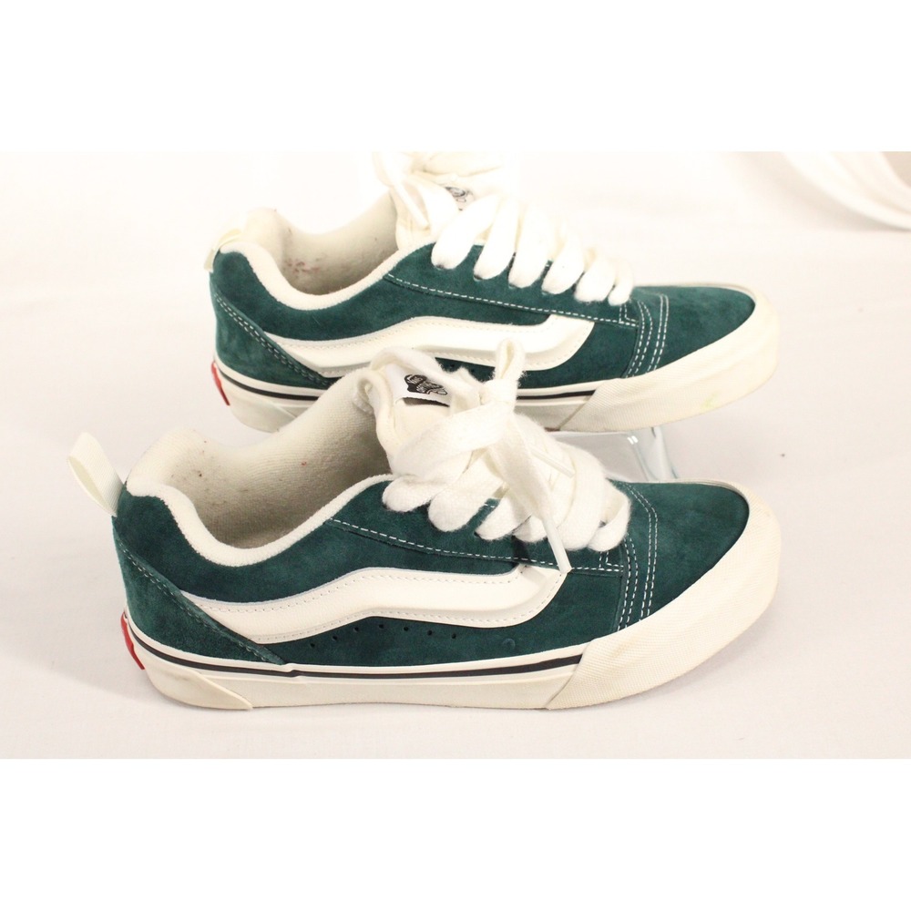 Vans Knu Skool Forest Green White Suede Chunky Skate Shoes Low Top VN0009QC6BT